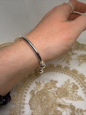 925 Sterling Silver Open Cuff Bracelet | Classic Solid Silver Bangle Versatile